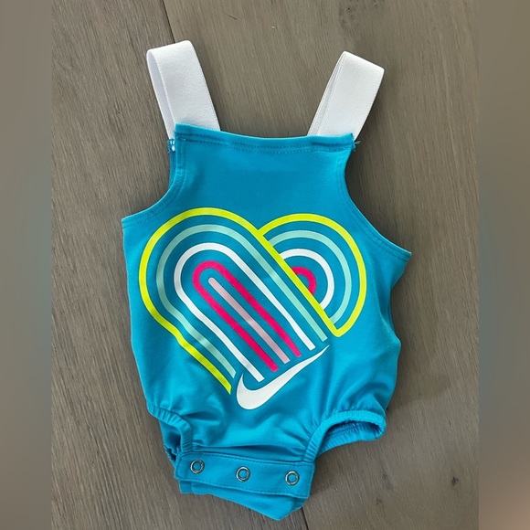 Nike Colorful Baby blue swimsuit  with Heart Design - Picture 1 of 4